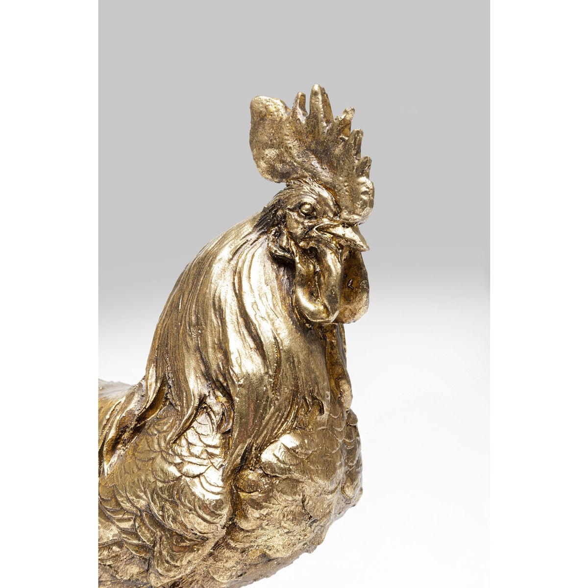 Scultura Oggetto Decorativo Famiglia di Galli Chicken Evolution Oro in Resina