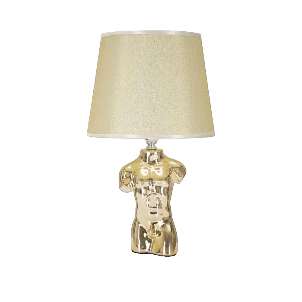 Lampada da Tavolo Busto Uomo Glam Man Oro H42,5 cm in Ceramica