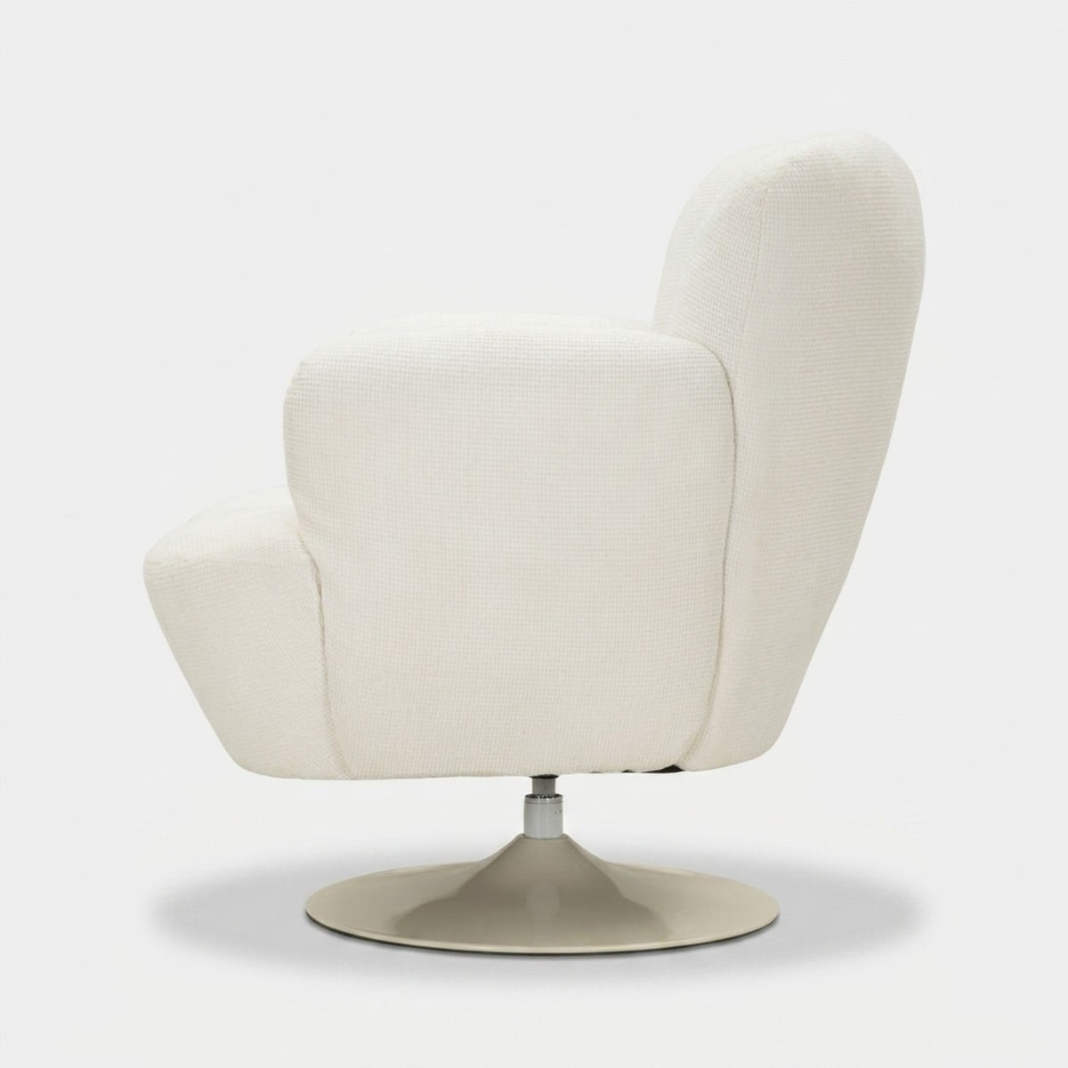 Poltrona Monaco Bianca Girevole 86x77x92 cm con Base in Metallo