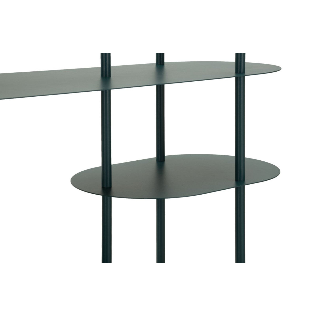 Libreria Saturno 118x31x139 cm in Metallo Tortora e Ottanio