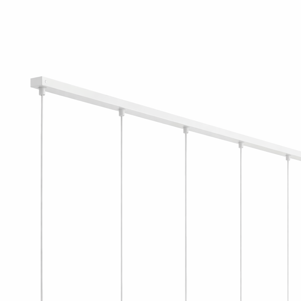 Lampada a Sospensione Lineare Hermanos 5 luci Bianco Ottone