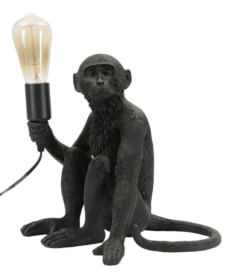 Lampada Tavolo Monkey Seduta Nero in Poliresina 32x33x32cm