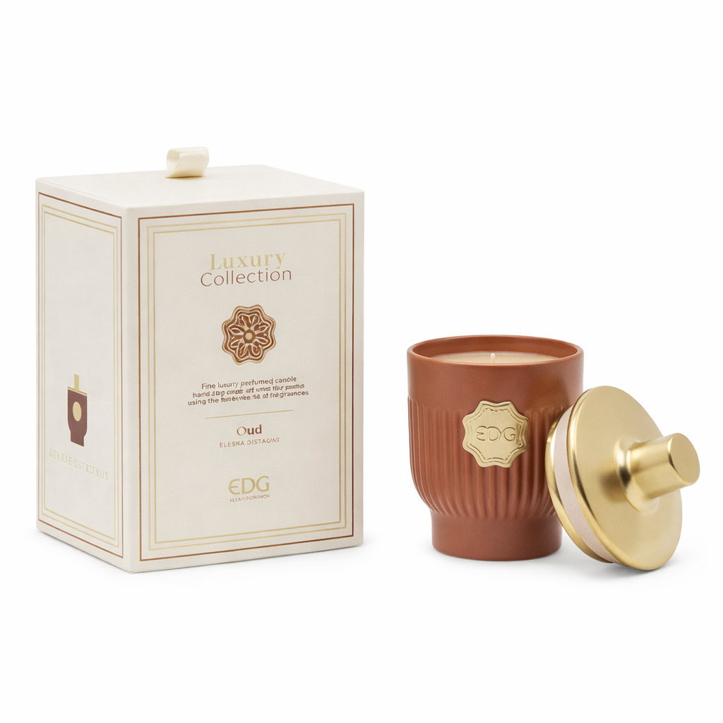 Candela Profumata Luxury con Vaso e Coperchio H 12cm 120 g