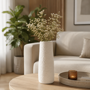 Vaso Decorativo Hisar Tondo Bianco H32 cm