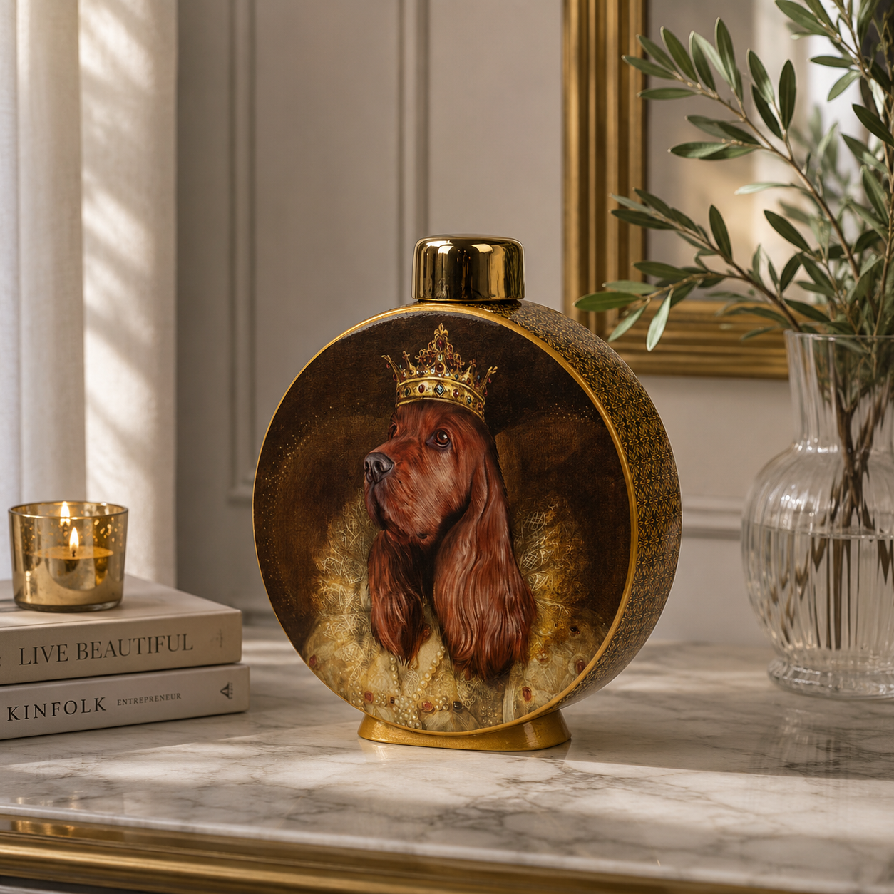 Barattolo Decorativo Cocker in Ceramica 28 x 8 x 33 cm
