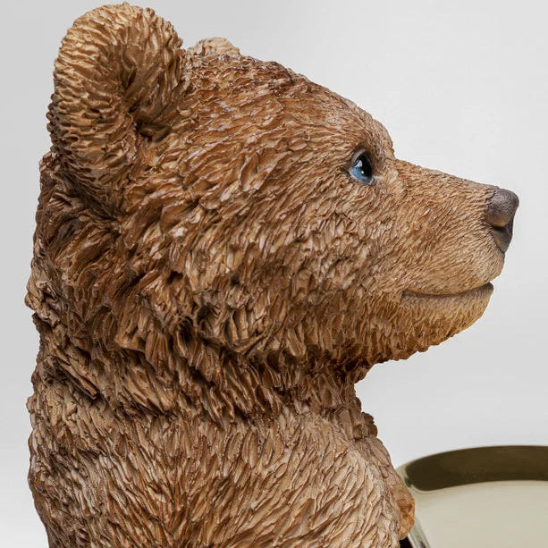 Statuetta Decorativa Orsetto Con Vassoio Butler Standing Bear H. 35 cm