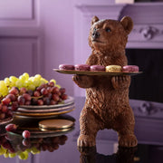 Statuetta Decorativa Orsetto Con Vassoio Butler Standing Bear H. 35 cm