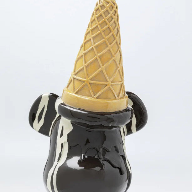 Statuetta Decorativa Orso Con Gelato Bear 40 cm Pop in Poliresina