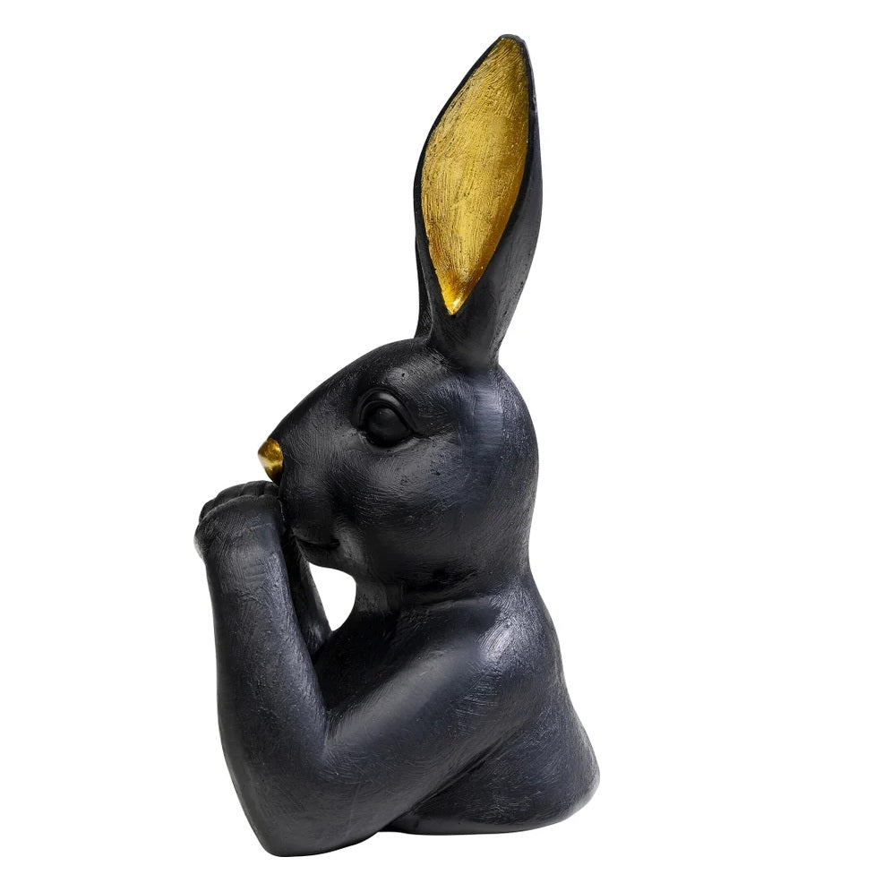 Figura decorativa Sweet Rabbit nero 23cm