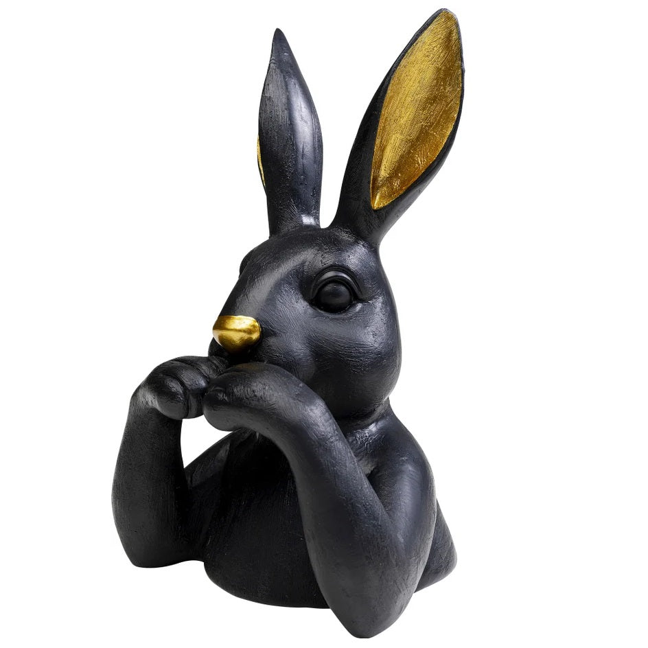 Figura decorativa Sweet Rabbit nero 23cm