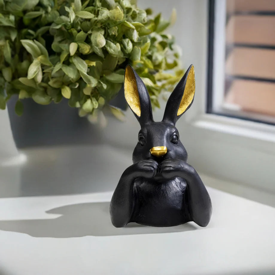 Figura decorativa Sweet Rabbit nero 23cm