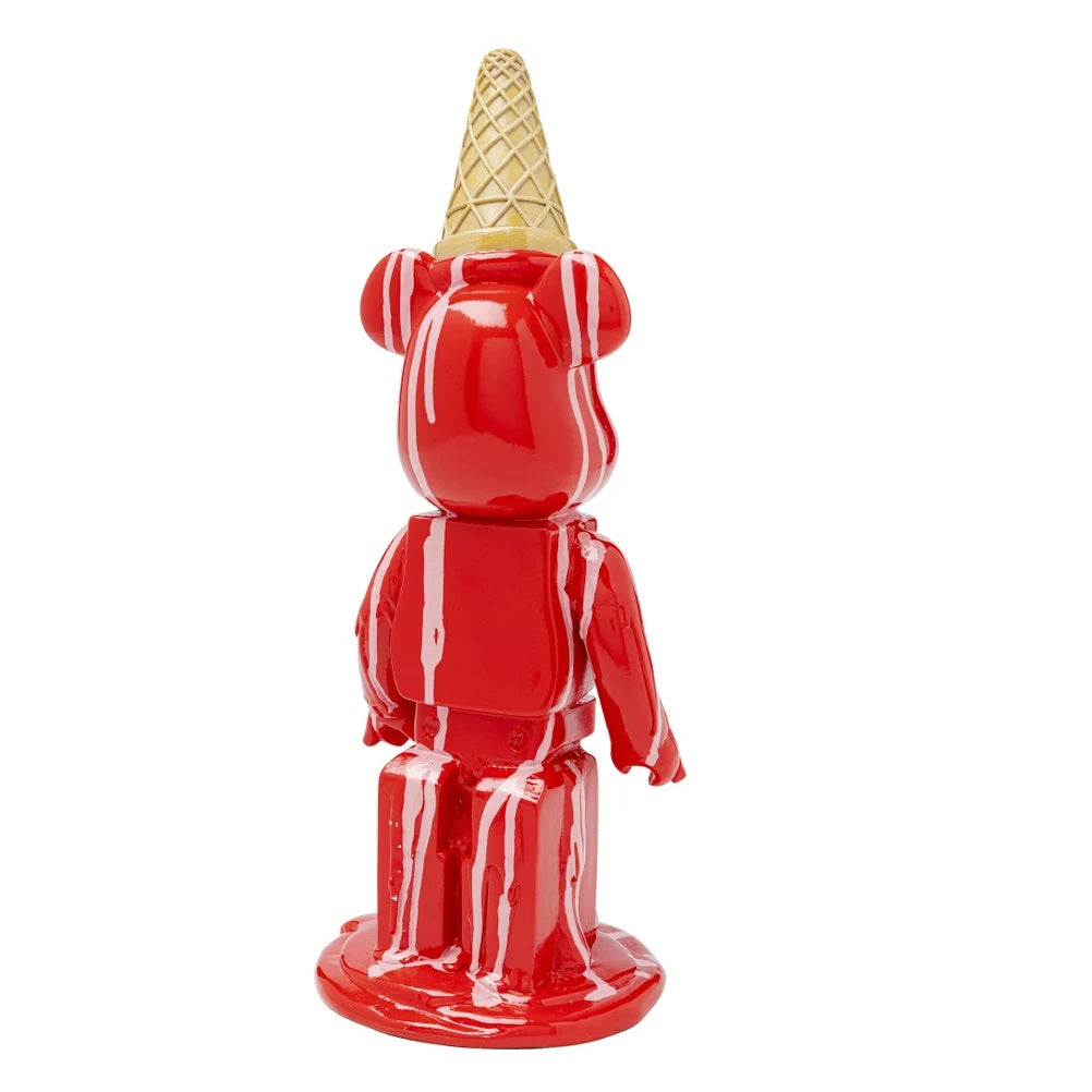 Statuetta Decorativa Orso Con Gelato Bear 40 cm Pop in Poliresina