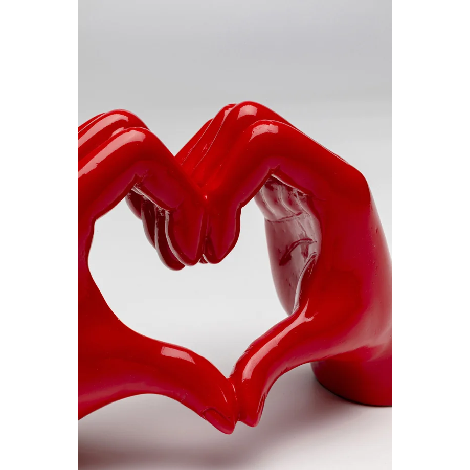 Oggetto Scultura decorativa Mani a Cuore Heart Hands Rosso Lucido 12cm