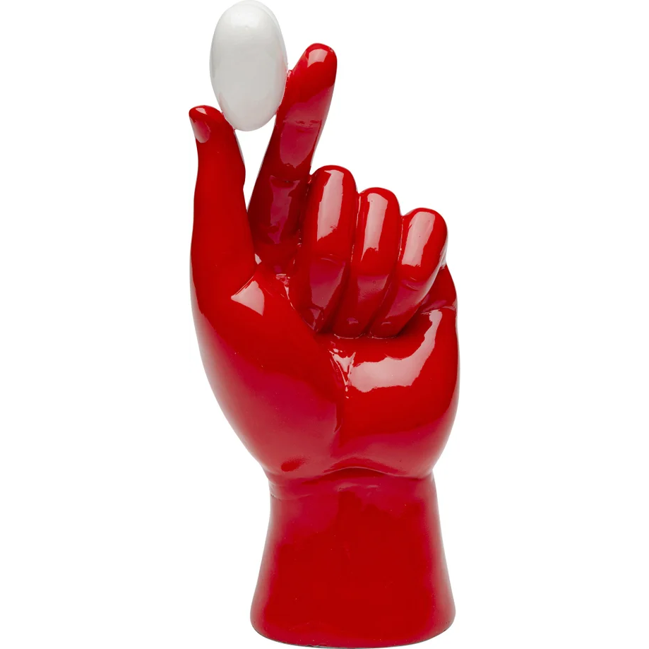 Oggetto Scultura decorativa Mano con Cuore Holding Heart Rosso 26cm