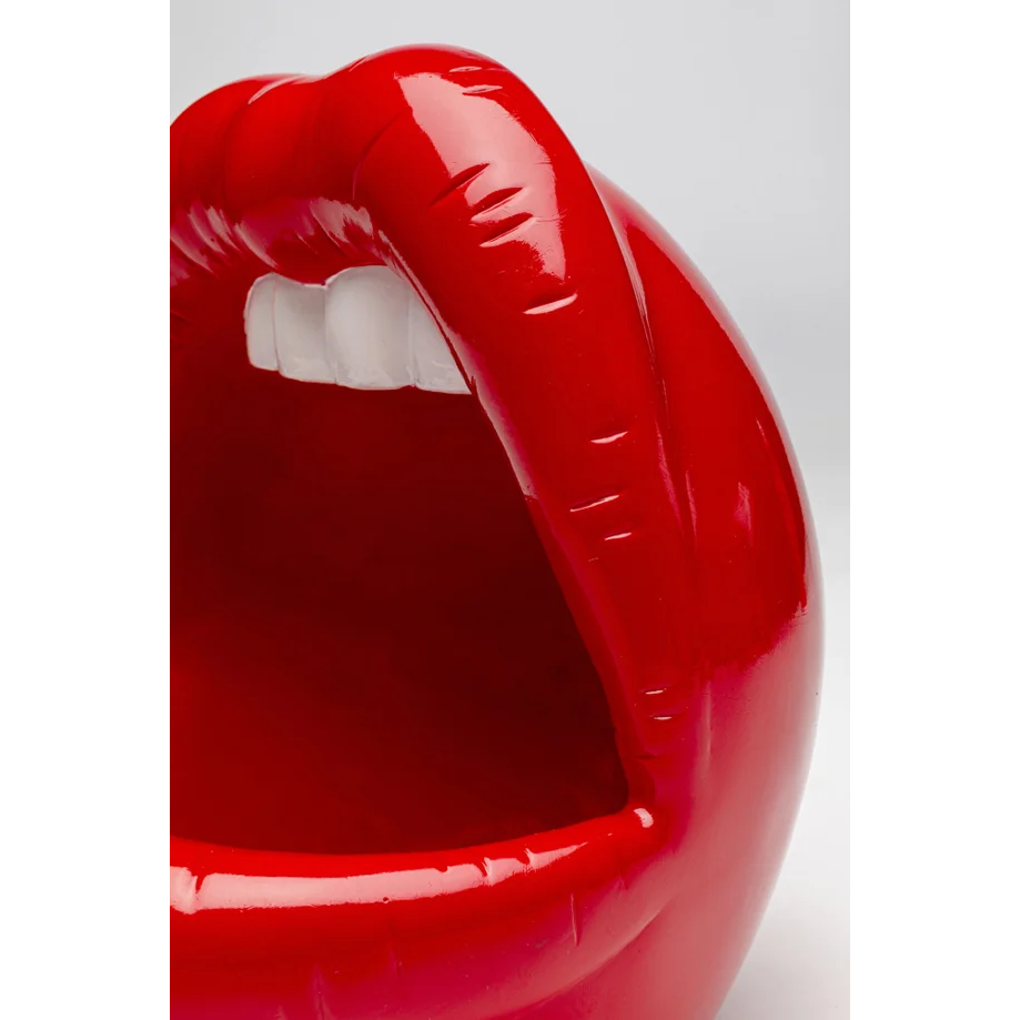 Centrotavola Statua Decorativa Porta Oggetti Lips Bocca Labbra Rosso Lucido 21cm