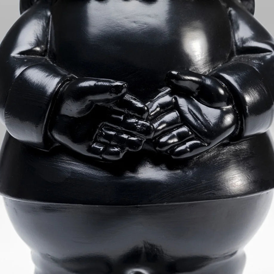 Statuetta Decorativa Gnomo Standing 30 cm Nano Moderno Nero e Oro