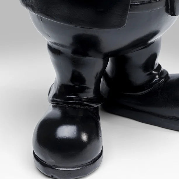 Statuetta Decorativa Gnomo Standing 30 cm Nano Moderno Nero e Oro
