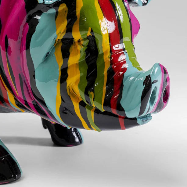 Statuetta Figura Decorativa Maiale Pig Holi 22cm Multicolor