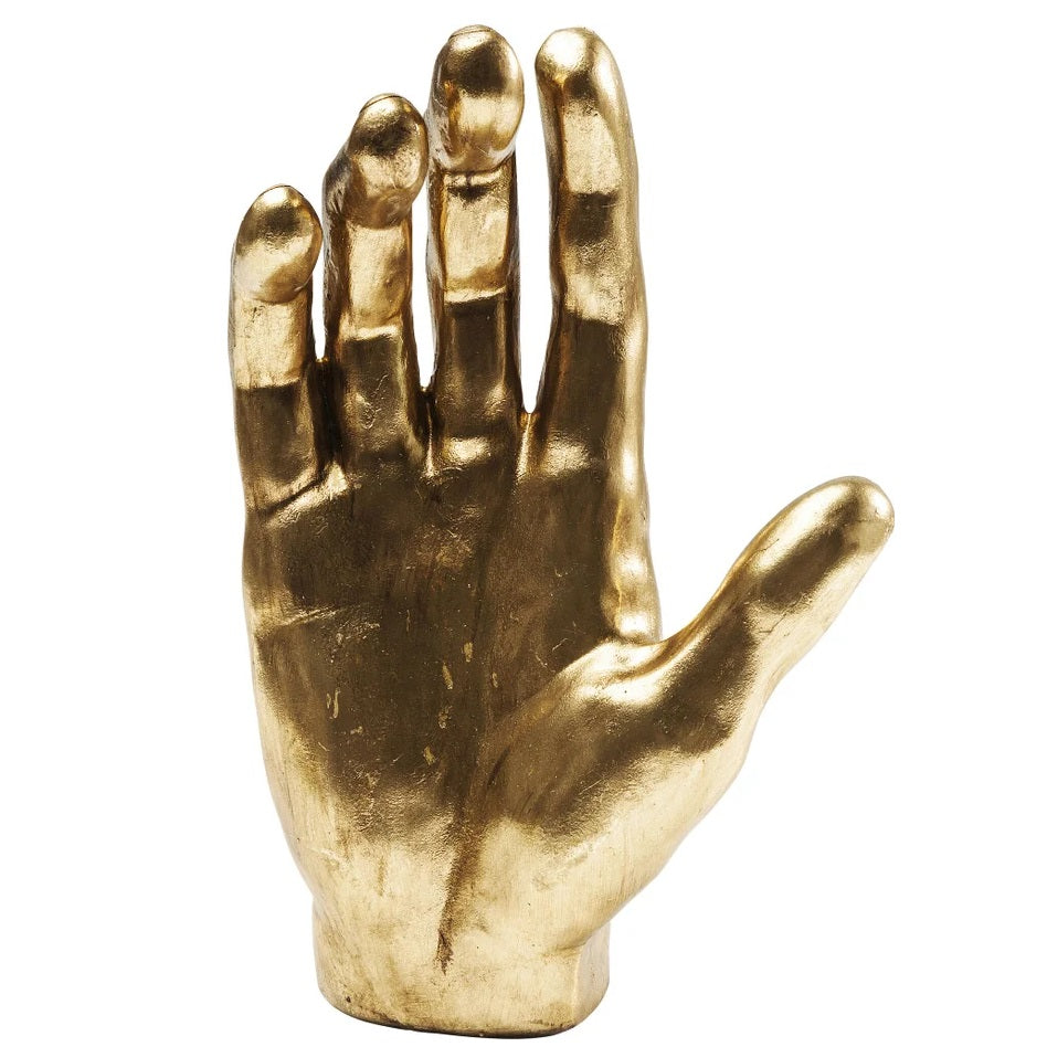 Scultura Oggetto Decorativo Mano In Oro 35cm