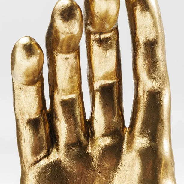 Scultura Oggetto Decorativo Mano In Oro 35cm