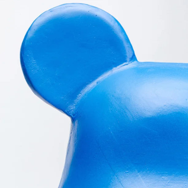 Scultura Statuetta Decorativa Orso Blu Bear Design Pop Orsetto 51cm