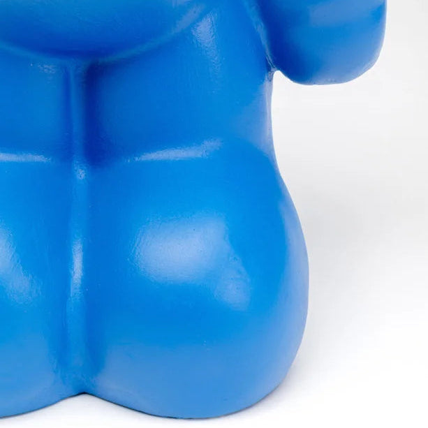 Scultura Statuetta Decorativa Orso Blu Bear Design Pop Orsetto 51cm