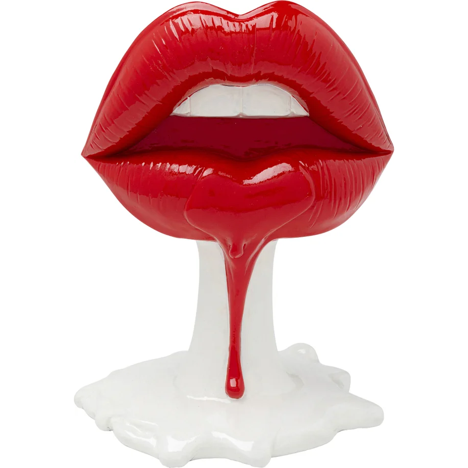 Oggetto Scultura Decorativa Labbra Hot Lips Rosso 26cm