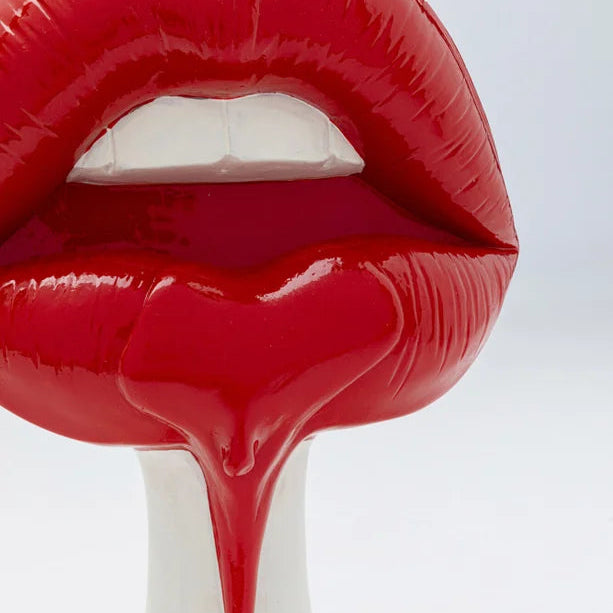 Oggetto Scultura Decorativa Labbra Hot Lips Rosso 26cm