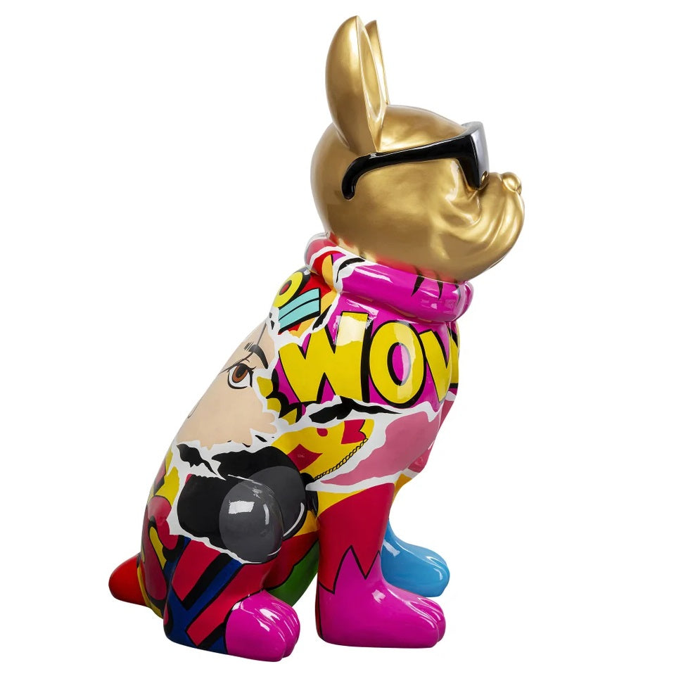 Statuetta Decorativa Graffiti Cane Dog 20 cm con Finitura Oro