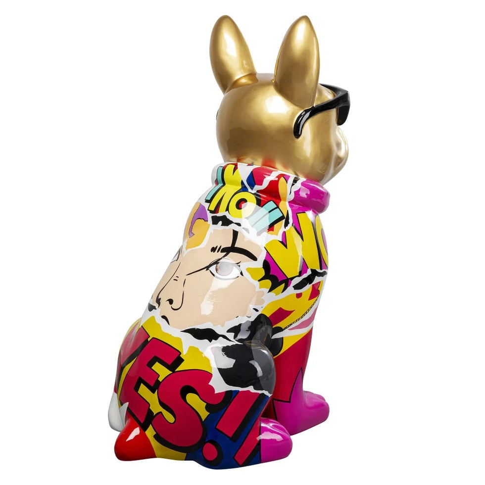 Statuetta Decorativa Graffiti Cane Dog 20 cm con Finitura Oro
