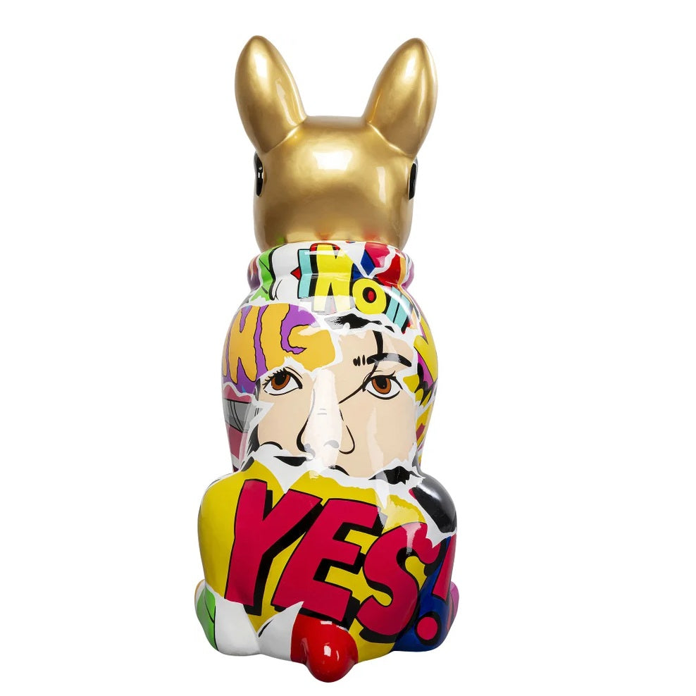 Statuetta Decorativa Graffiti Cane Dog 20 cm con Finitura Oro