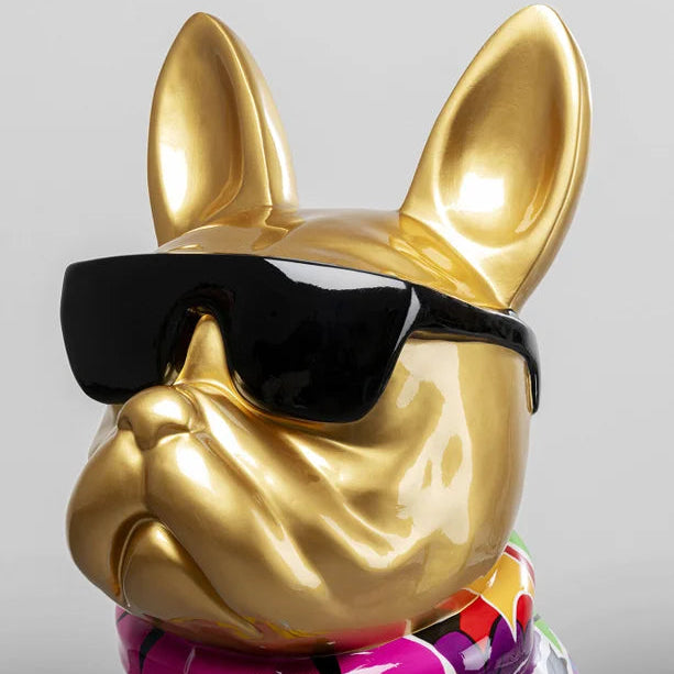 Statuetta Decorativa Graffiti Cane Dog 20 cm con Finitura Oro