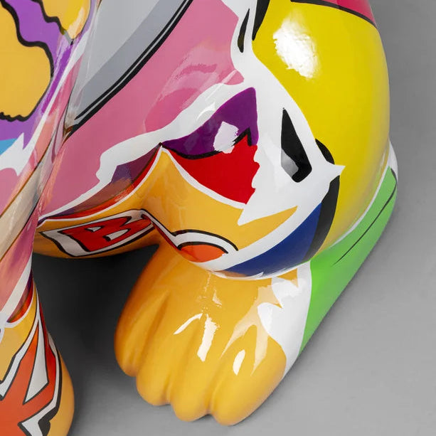 Statuetta Decorativa Graffiti Cane Dog 20 cm con Finitura Oro