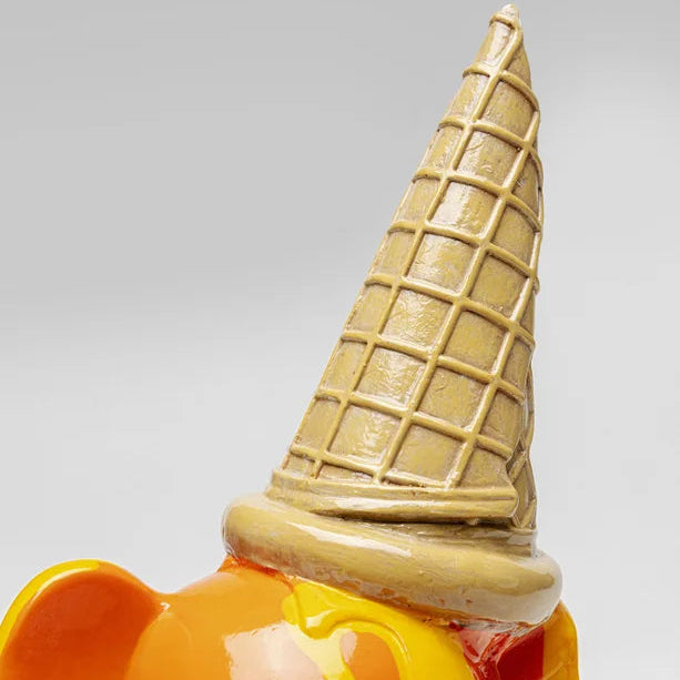 Statuetta Decorativa Gelato Sitting Bear 37 cm Orso Arancione Pop in Resina