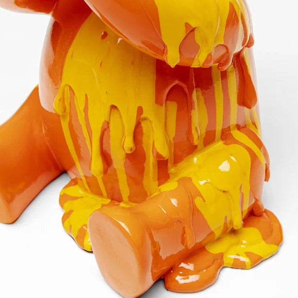 Statuetta Decorativa Gelato Sitting Bear 37 cm Orso Arancione Pop in Resina