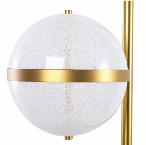 Lampada da Terra Design con Sfera in Vetro e Base in Marmo 25x25x174 CM