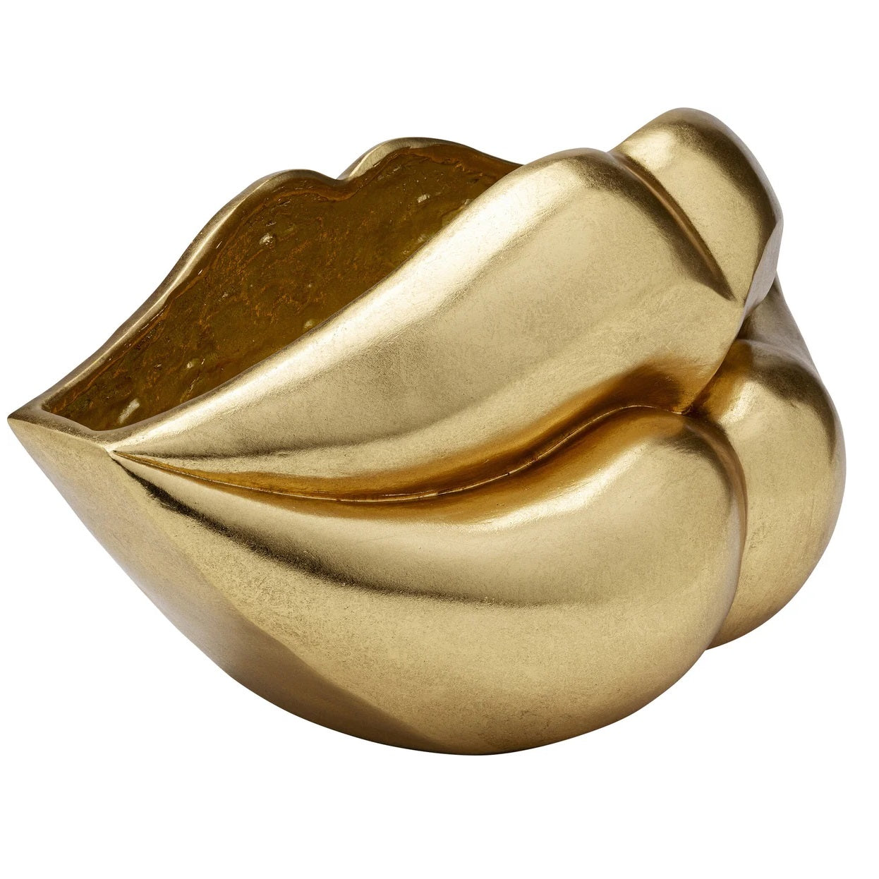 Vaso Decorativo Labbra Oro 30x56x27 cm in Poliresina