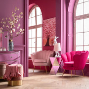 Poltrona Decorativa Water Lily in Velluto Fucsia