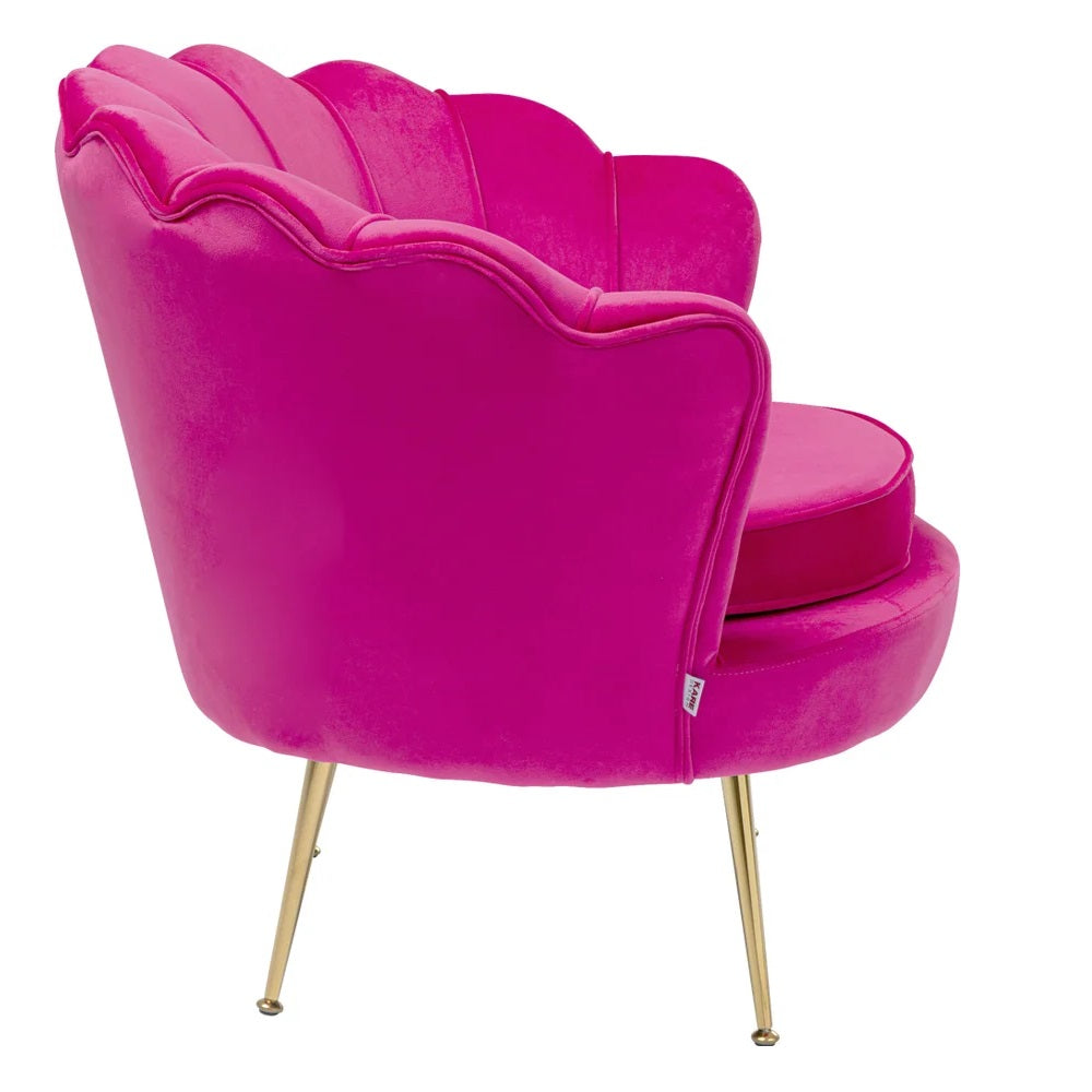 Poltrona Decorativa Water Lily in Velluto Fucsia