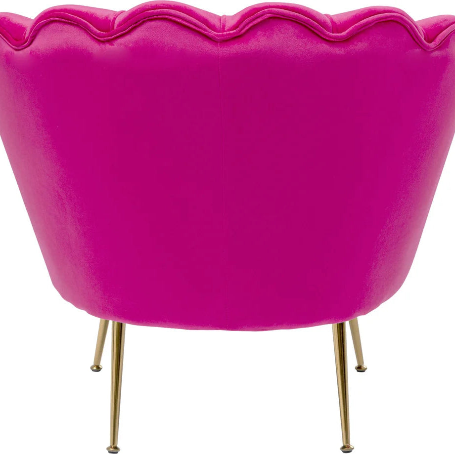 Poltrona Decorativa Water Lily in Velluto Fucsia