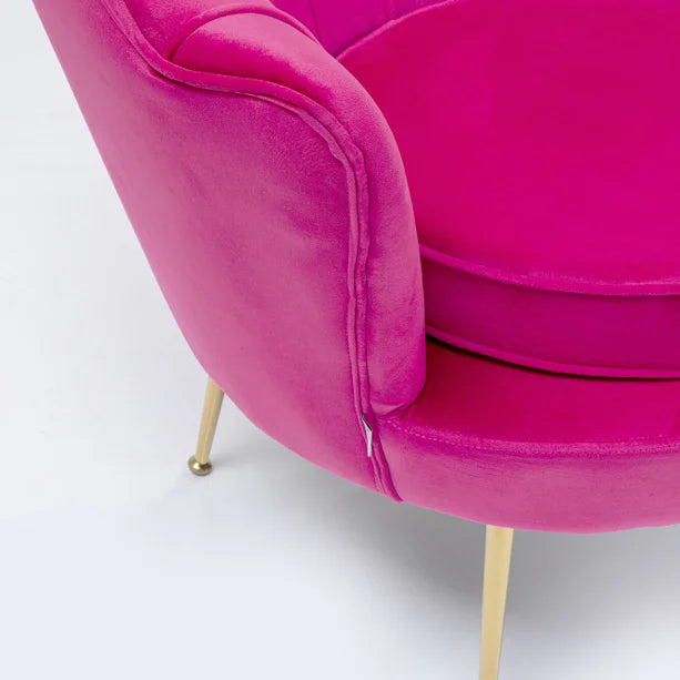 Poltrona Decorativa Water Lily in Velluto Fucsia