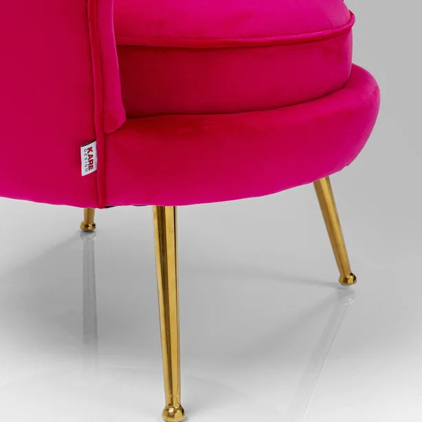 Poltrona Decorativa Water Lily in Velluto Fucsia