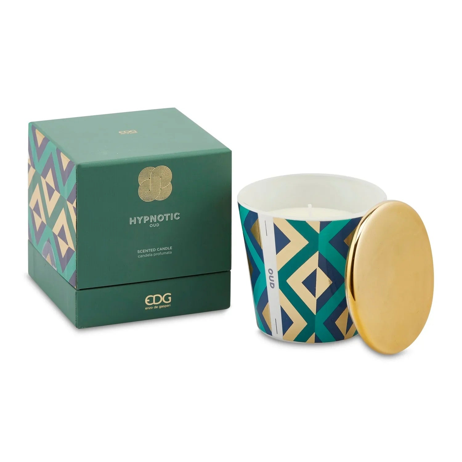 Candela Profumata Hypnotic con Vaso Decorato e Coperchio H 9cm 160 g