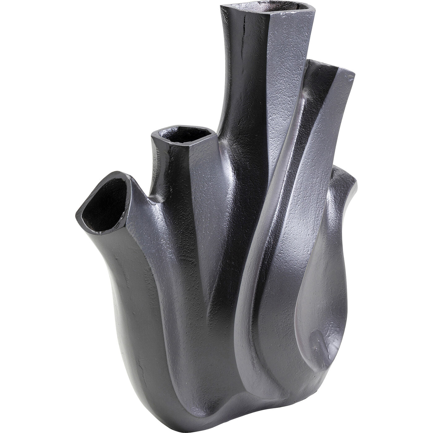 Vaso Decorativo Flame Nero con Aperture Multiple In Ceramica 29cm