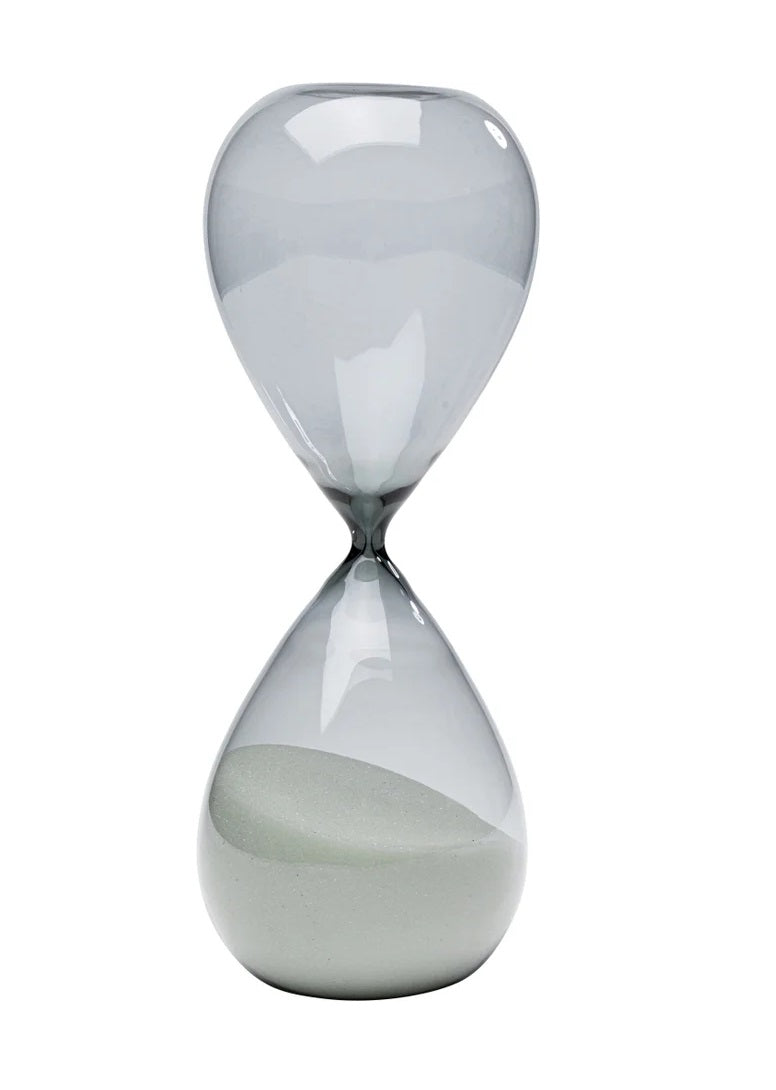 Clessidra Con Sabbia Decorativa Time in Vetro Nero 25cm
