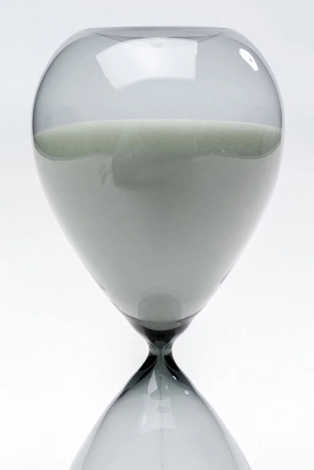 Clessidra Con Sabbia Decorativa Time in Vetro Nero 25cm