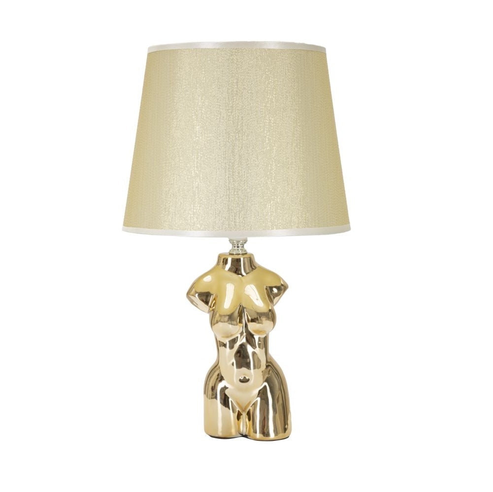 Lampada da Comodino Glam Woman Oro H39,5 cm con Busto Femminile