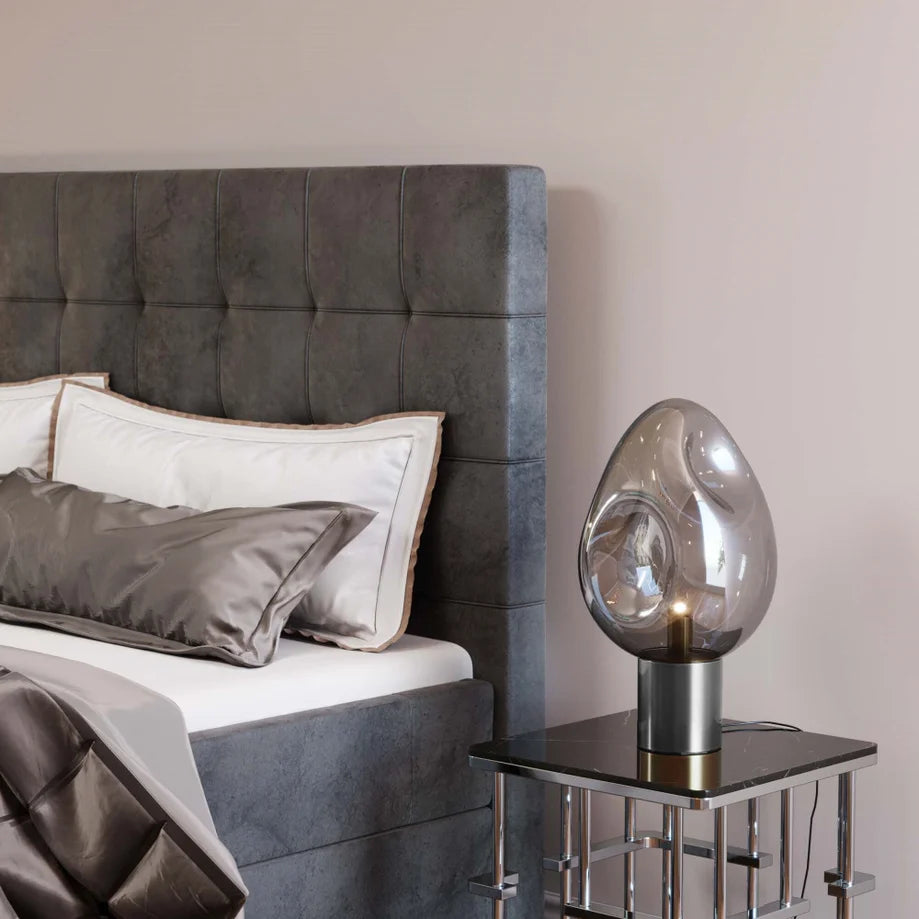 Lampada da tavolo Supernova Smoky Design Organico in Vetro Fumé 38cm