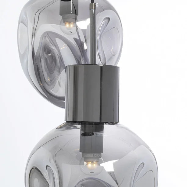 Lampadario a Sospensione Supernova Smoky Tre Sfere Design Organico Ø45cm