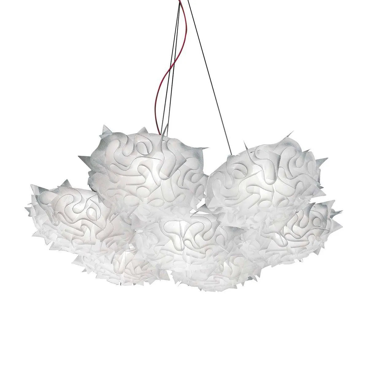 Lampadario a Sospensione Veli 7 Nuvola Scultorea Bianca 130cm